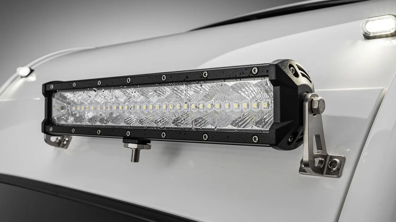 IP67-klassificeret LED arbejdslys til autocamper med vejrbestandigt hus og 4000K farvetemperatur - optimal løsning til udendørs campingbelysning i dansk vejr