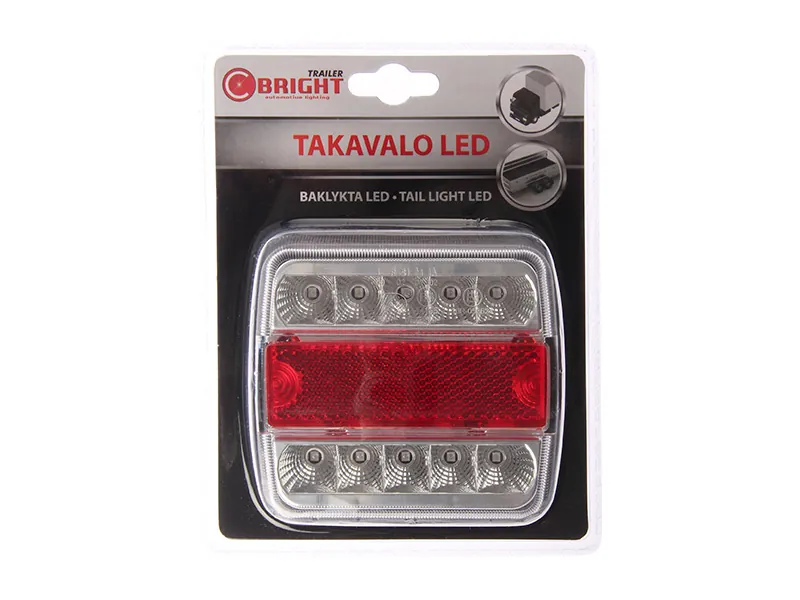 C-PWR LED Baglygte 12V - Multifunktion med Blinklys, Bremselys og Nummerpladely - Ledekstralys.dk