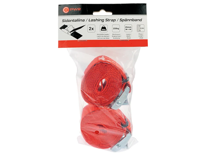 C-PWR Spændestropper 2-pak 25mm x 2,5m 250kg (1-92600) - Billede 2