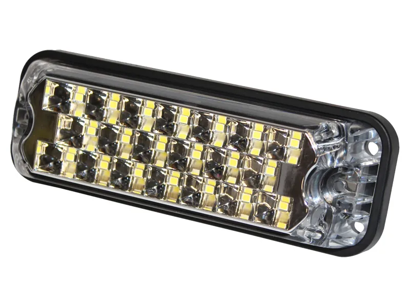 LED Horisontal Advarselsblink 12-24V Ravgul med 20 LEDs og 12 Blinkmønstre - Ledekstralys.dk