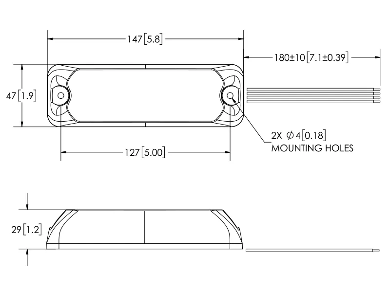 LED Horisontal Advarselsblink 12-24V Ravgul med 20 LEDs og 12 Blinkmønstre - Billede 2