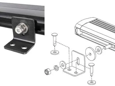 AXIXTECH LED Beacon Panel 651mm - 12-24V Advarselspanel med 50 Blinklys + 11 Trafikpile - Billede 3