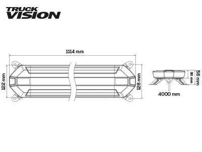 TRUCKVISION LED Beacon Panel 1114mm 12-24V 112 LEDs Amber Advarselslys - Billede 3
