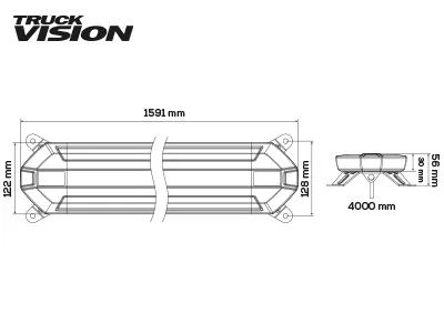 TruckVision LED Beacon Panel 160 LED Advarselslys 12-24V Rav 1591mm - Billede 3