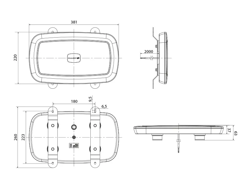 BULLBOY LED Advarselspanel 381mm Gul 10-30V med 14 Blinkfunktioner - Billede 5