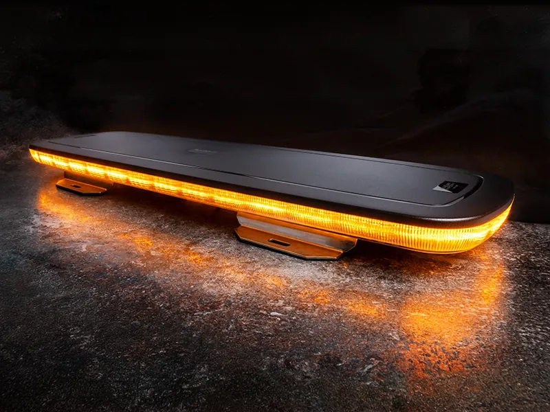 BULLBOY LED Beacon Panel 829mm Gul Advarselsblink 10-30V ECE R65 - Ledekstralys.dk