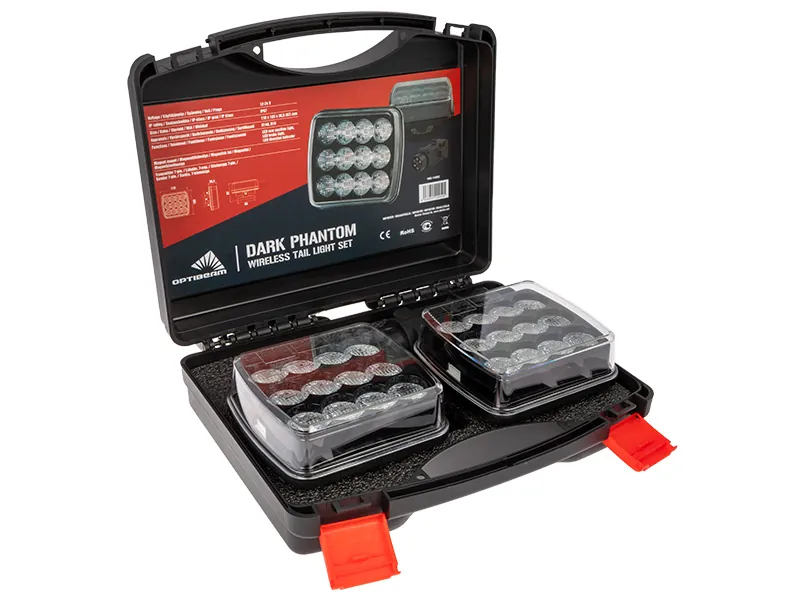 Optibeam Dark Phantom Trådløst LED Baglygtesæt 12-24V med Magnetmontering - Billede 2