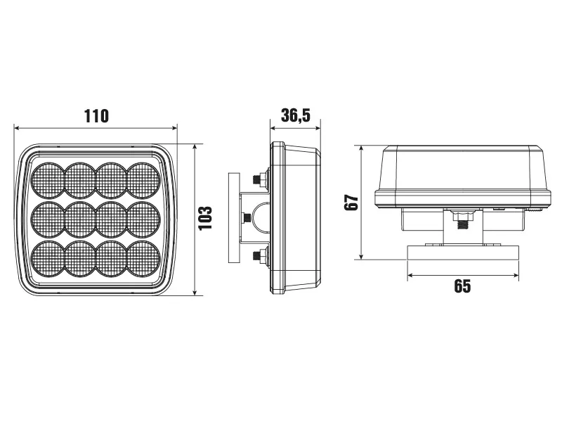 Optibeam Dark Phantom Trådløst LED Baglygtesæt 12-24V med Magnetmontering - Billede 9