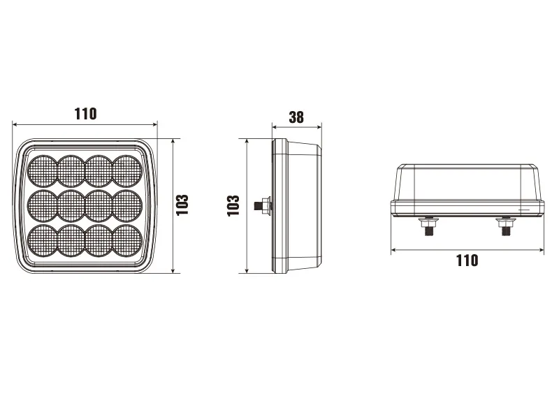 Optibeam Dark Phantom LED Baglygte 12-24V med Blinklys og Bremselys - Billede 6