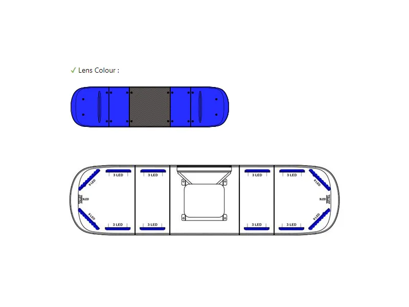 AXIXTECH LED-Lightbar 1210mm 12V med Integreret Sirene 120dB - Professionel Udrykningsbelysning - Billede 3