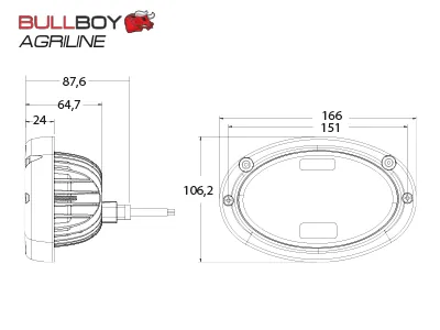 BULLBOY AGRILINE LED Arbejdslys 45W 2710lm 10-30V Flush Mount - Billede 4