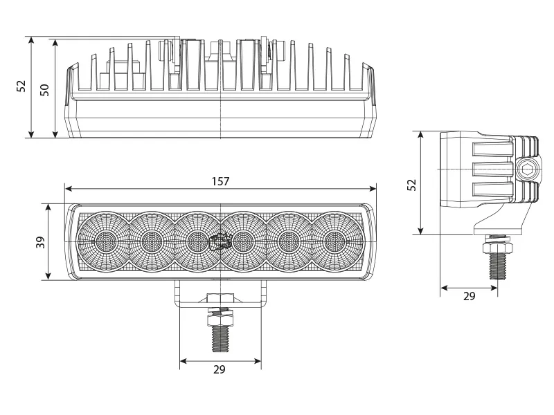BULLPRO SPECTRUM SLIM 12 LED Arbejdslys - 2500lm, 9-32V, Baklygsgodkendt - Billede 3