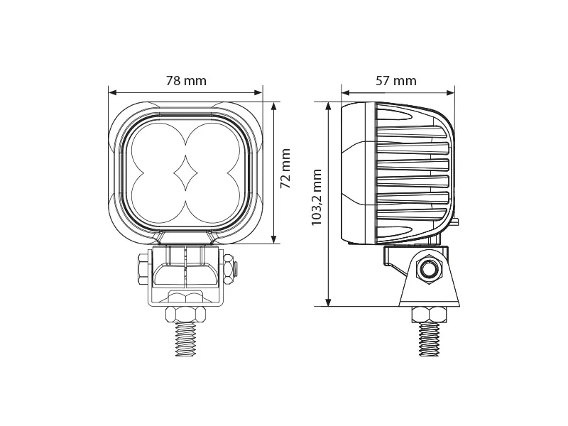 BULLBOY AGRILINE LED Arbejdslys 3200lm 9-32V med 360° Drejelig Beslag - Billede 7