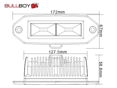 BULLBOY LED Arbejdslys Indbygning 40W 2000lm 9-30V ECE R10 - Billede 5