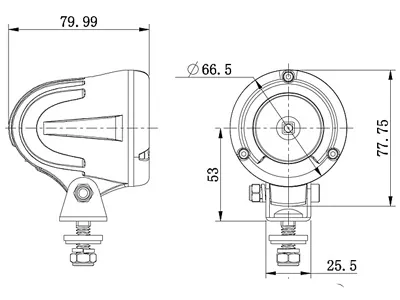 SAE LED Arbejdslys 10W Osram - 900 lumen, 9-36V, Flood Beam - Billede 2
