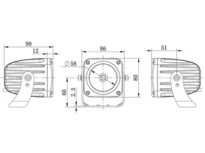 SAE LED Arbejdslys 25W Cree Spot 1733lm 9-30V med Apollo Reflektor - Billede 2