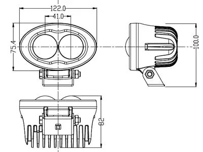 SAE LED Advarselslys 2x3W Cree Blåt Spotlys 9-110V til Trucks og Gaffeltrucks - Billede 2