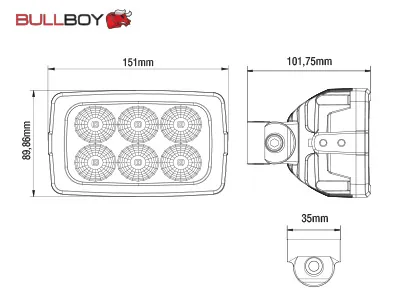 BULLBOY AGRILINE LED Arbejdslys 30W 2988lm 9-36V Flood - Billede 2