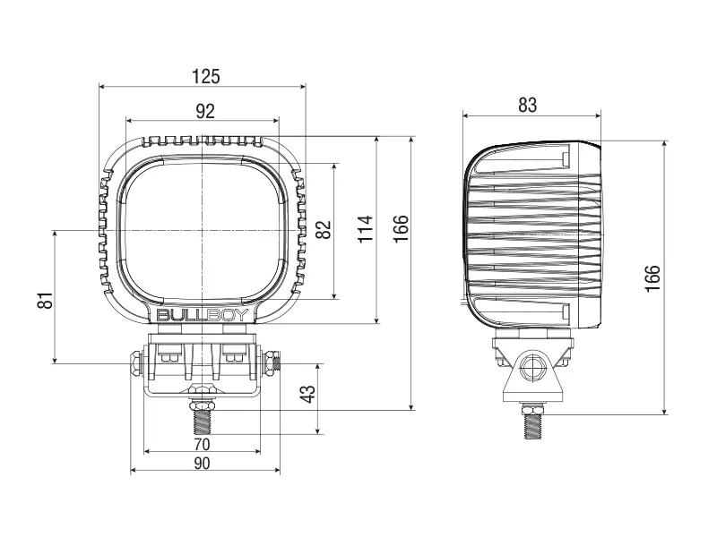 Bullboy Agriline LED-arbejdslys 80W 6000lm 12-48V - Billede 6