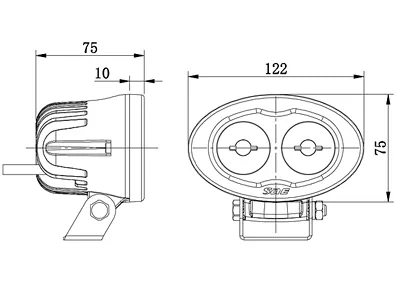 SAE LED Advarselslys 2x3W Rød Spot 9-110V til Gaffeltruck - Billede 2