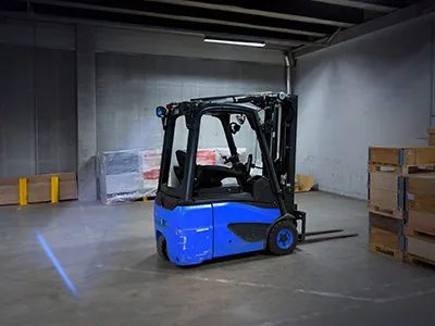 SAE LED Gaffeltruck Sikkerhedslys Blå Linje 6x3W 9-110V - Billede 3