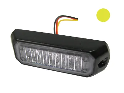 AXIXTECH LED Horisontal Advarselslampe 12-24V Ravgul - 5 Blinklystyper - Ledekstralys.dk