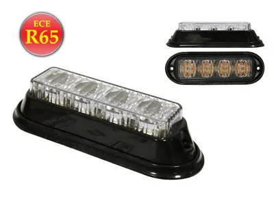 AXIXTECH LED Horisontal Advarselslys 12-24V Amber med 23 Blinkfunktioner - Ledekstralys.dk