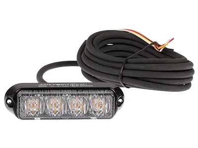 AXIXTECH LED Horisontal Advarselslys 12-24V Amber med 23 Blinkfunktioner - Billede 2