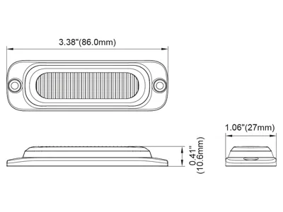 AXIXTECH LED Grille Lampe Super Thin - Rød Stroboskop 12-24V med 3 LED - Billede 3