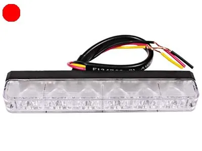 AXIXTECH LED Horisontal Signallys Rød 6xLED 12-24V med 23 Blinkfunktioner - Billede 2