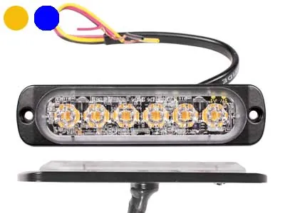 AXIXTECH LED Horisontal Advarselslys 12-24V Dual Color Amber/Blue - Ultra Tynd 9mm - Ledekstralys.dk
