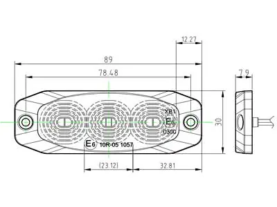 Led Autolamps LED Lighthead Stroboskoplys Ravgul 12-24V 3x3W - Billede 3