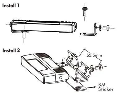 LED Horisontal Varsellys 10-33V Amber Stroboskop - 90mm Kompakt - Billede 4