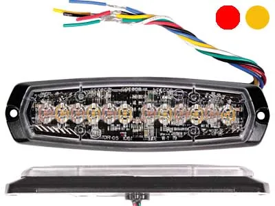 AXIXTECH Stealth Max Dual-Color LED Advarselslys 12-24V - Rød/Amber ECE R65 - Ledekstralys.dk