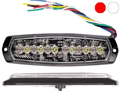 AXIXTECH Stealth Max LED Advarselslys Dual Color 12-24V - Rød/Klar - Ledekstralys.dk