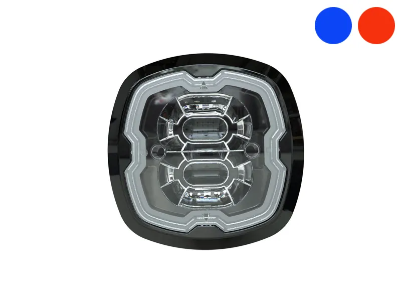 AXIXTECH LED Signal Light Dual Color 12-24V Blå/Rød Stroboskoplys - Ledekstralys.dk