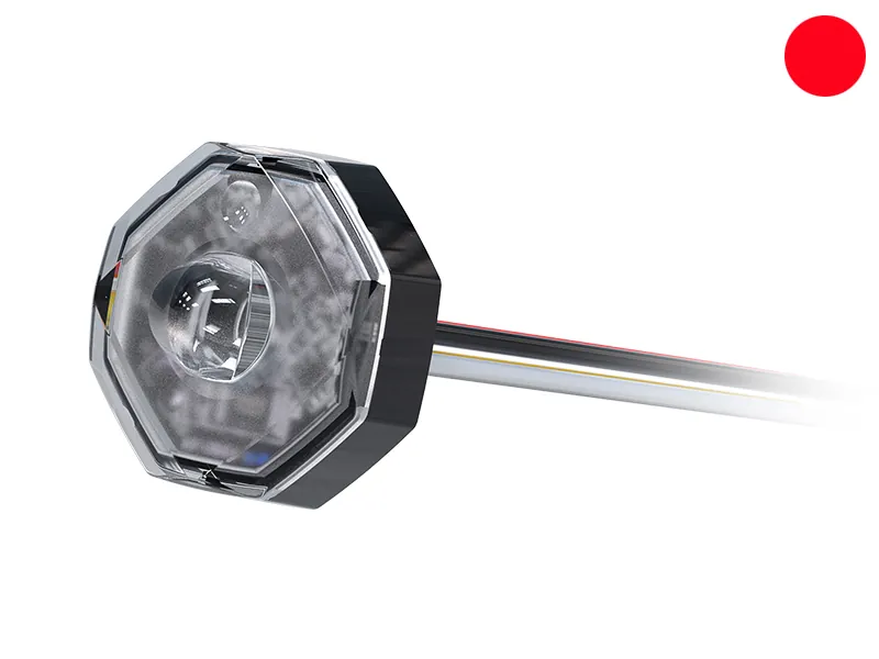 Axixtech Octa-Fit LED Advarselslys 12/24V Rød Godkendt ECE R65 - Billede 2