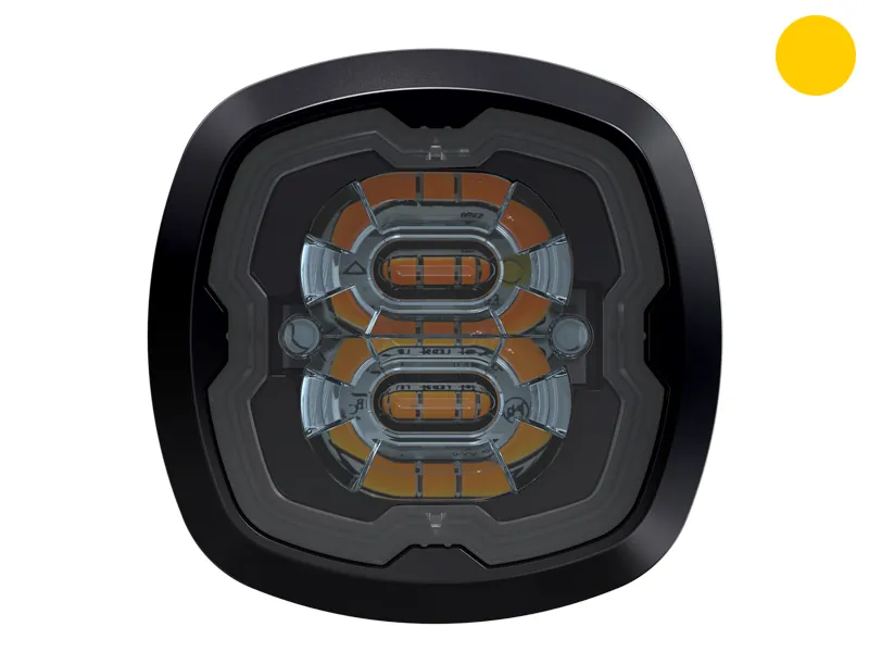 Axixtech Crown Series LED Advarselslys 12-24V - Ravgul med 17 Blitzmønstre - Billede 2