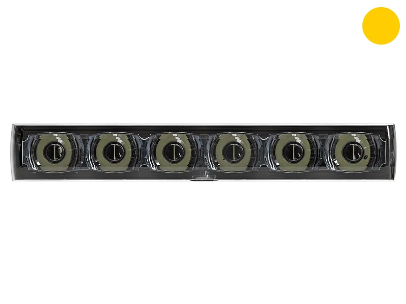 Axixtech Edge Dagger LED-advarselsblinkende lys 12-24V - Gul stroboskop med 18 blinkmønstre - Billede 2