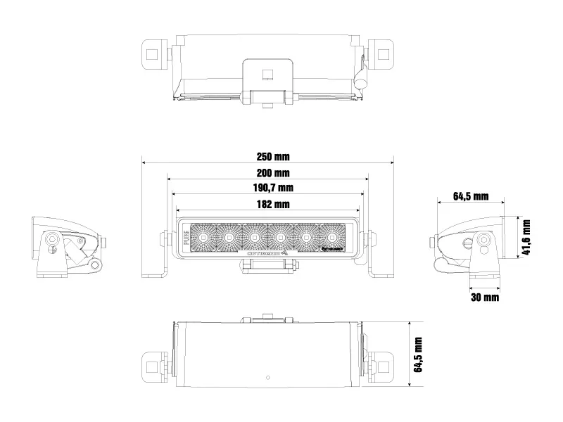 Optibeam Pure 185 Work LED-arbejdslysbar 5000lm 200 mm - Billede 3