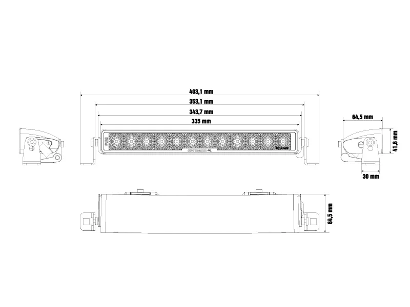 Optibeam Pure 335 Work LED-arbejdslysbar 10849lm 353 mm - Billede 4