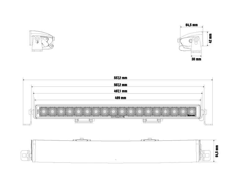 Optibeam Pure 506 Work LED-arbejdslysbar 16340lm 507 mm - Billede 3
