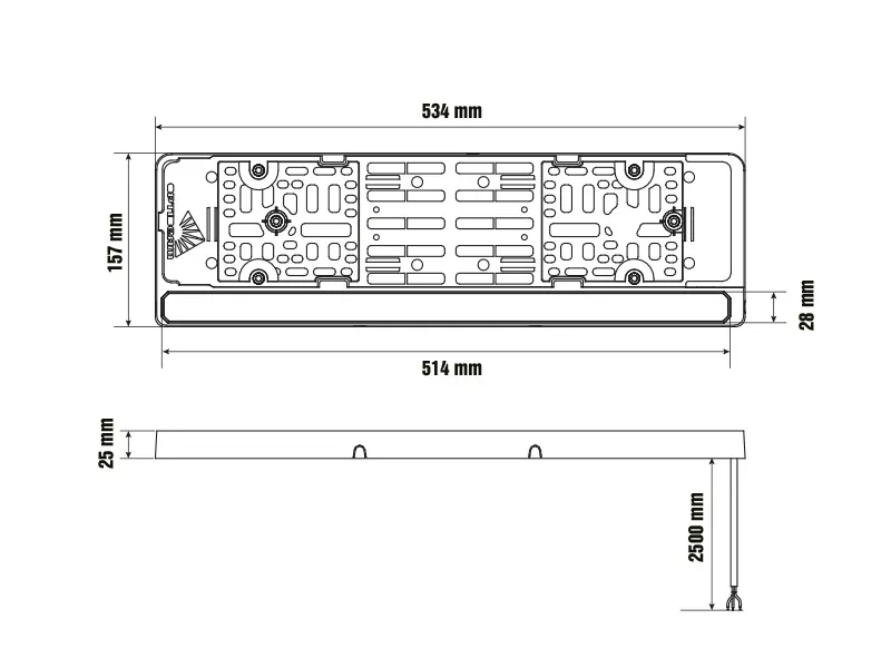 Optibeam E-Bar Reverse LED Arbejdslys med Nummerpladeholder 4800/1200 lumen 12-24V - Billede 5