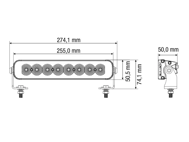 BULLBOY PROLINE REACTOR SINGLE 255 LED Arbejdslys Panel - 6600 Lumen 10-30V - Billede 2