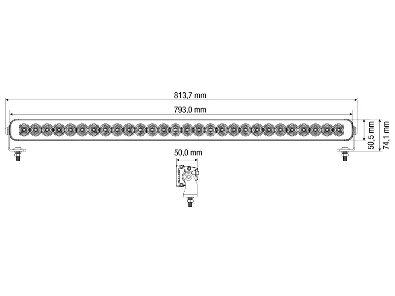 BULLBOY PROLINE REACTOR SINGLE 793 LED Arbejdslys Panel - 22000lm, 10-30V, 793mm - Billede 2
