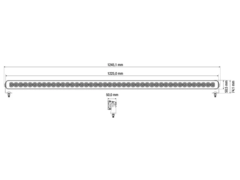 BULLBOY PROLINE REACTOR SINGLE 1230 LED Arbejdslys Panel - 42000lm, 10-30V, 1225mm - Billede 2
