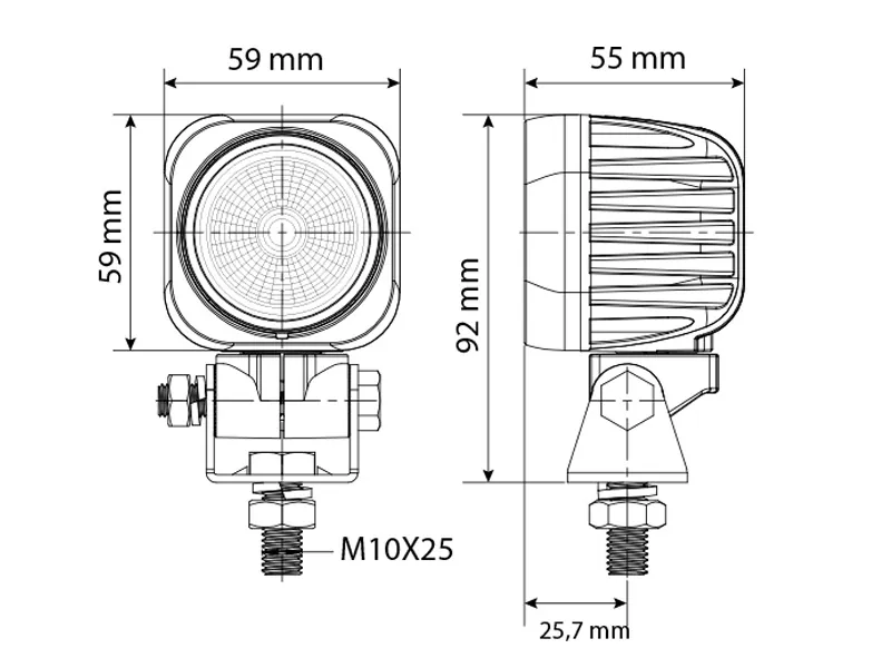 Bullboy Agriline 20W LED Arbejdslys - 2500 Lumen, 9-32V, Kompakt Design - Billede 5