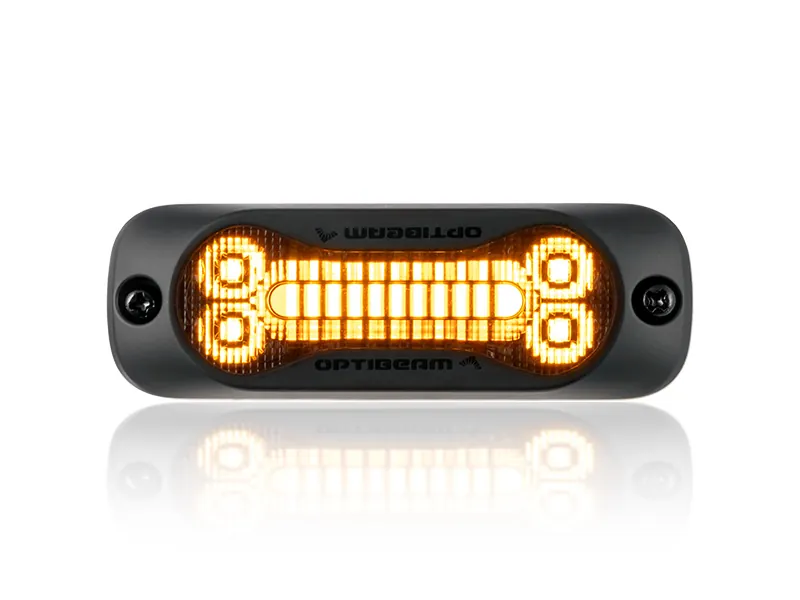 Optibeam Dark Phantom SX3 LED-blitzlys gult, mørkt glas, R65 klasse 2 - Ledekstralys.dk