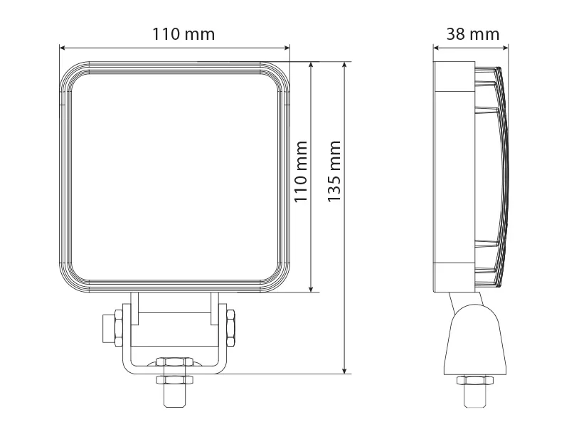 Bullboy LED-arbejdslys firkantet 15W 1200lm - Billede 3