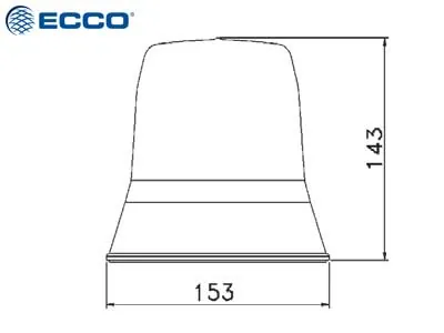 ECCO LED Flashing Beacon Amber 10-30V Rotorblink med Boltfastgørelse - Billede 2